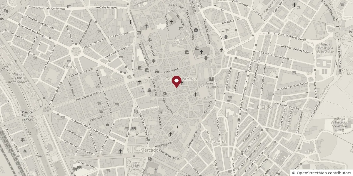 Mapa del Barrio Húmedo, en el casco antiguo de León